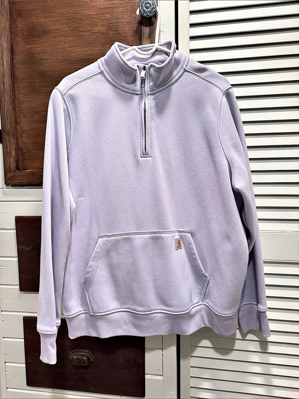 Carhartt Relaxed Fit Quarter-Zip Sweatshirt Quarter-Zip Pullover XL Lavender